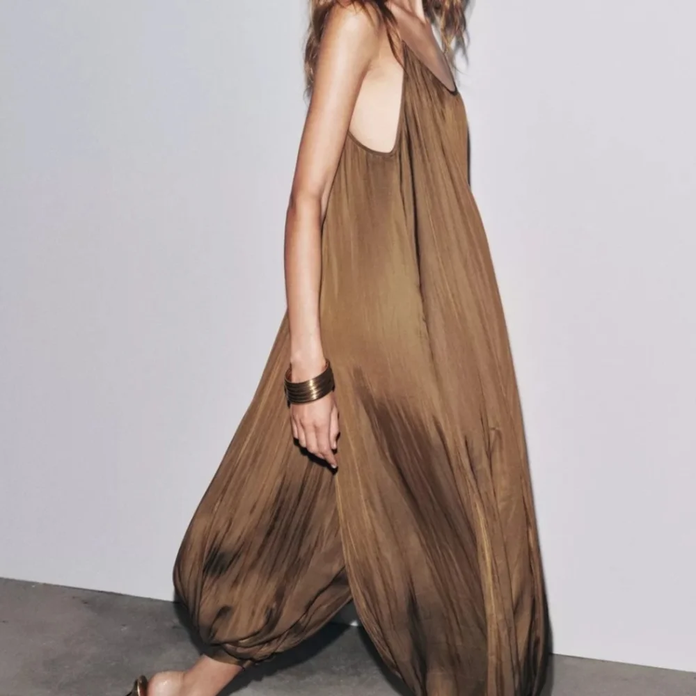 Brand New With Tags Zara ZW Collection Long Pleated Jumpsuit - Picture 2 of 10